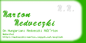 marton medveczki business card